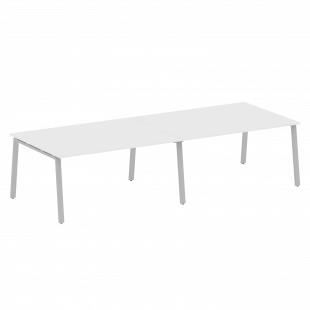 Metal System Перег. стол (2 столешницы) на А-образном м/к БА.ПРГ-2.4 Белый/Серый металл 3200*1235*750