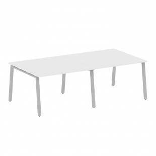 Metal System Перег. стол (2 столешницы) на А-образном м/к БА.ПРГ-2.2 Белый/Серый металл 2400*1235*750