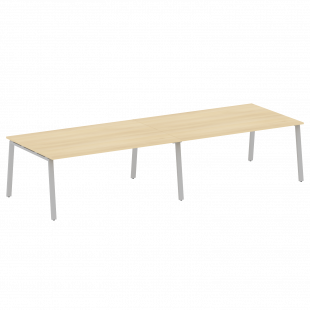 Metal System Перег. стол (2 столешницы) на А-образном м/к БА.ПРГ-2.5 Акация/Серый металл 3600*1235*750