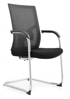 Кресло офисное / Сильвия black CF / хром / черная ткань