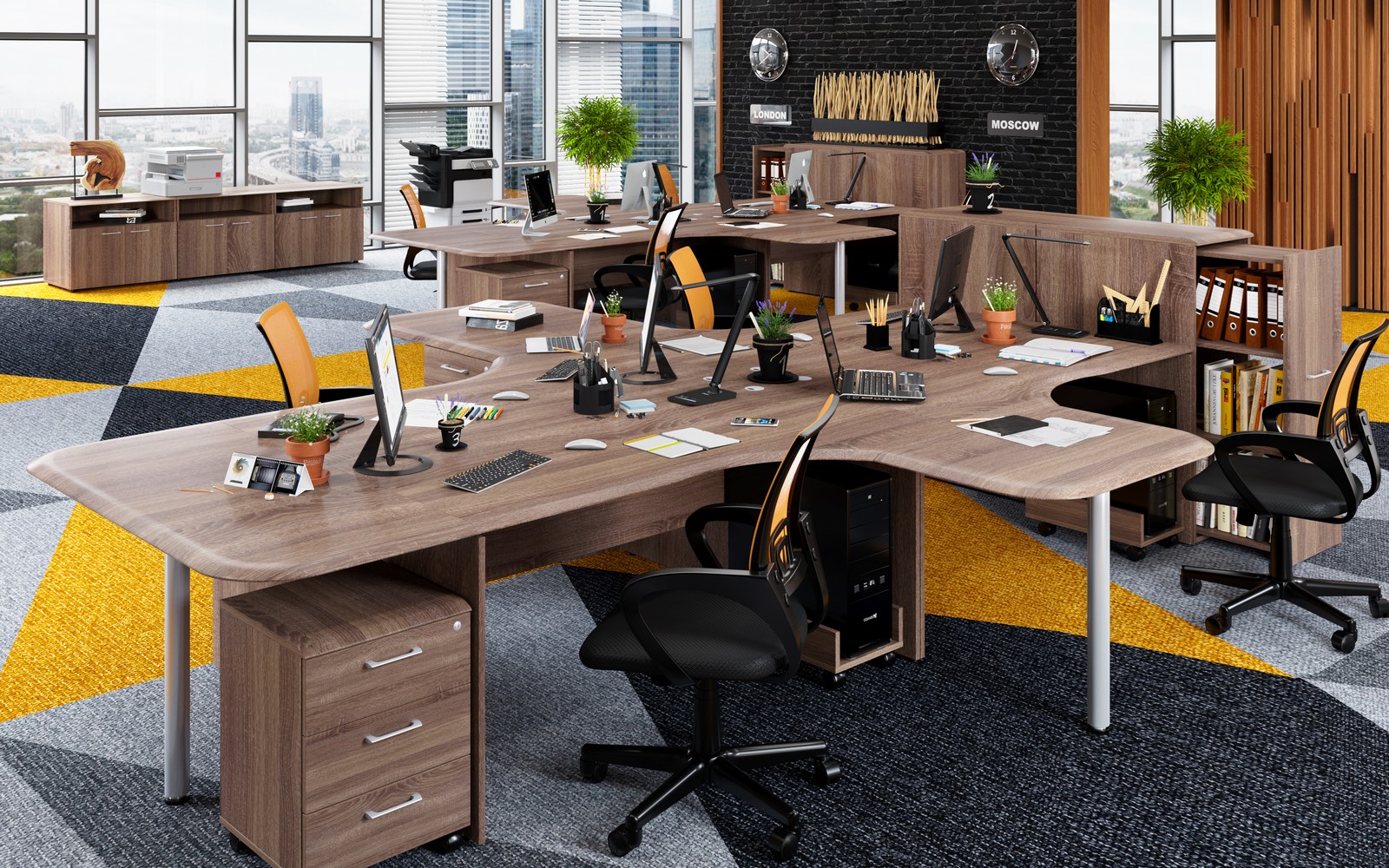 эргономичные офисные столы на дсп каркасе