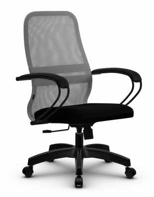 Кресло SU-CK130-8/подл.100/осн.001 - Светло-серый/Черный
