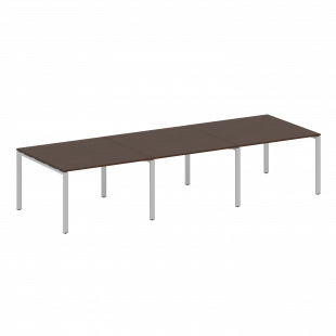 Metal System Перег. стол (3 столешницы) на П-оразном м/к БП.ПРГ-3.2 Венге/Серый металл 3600*1235*750