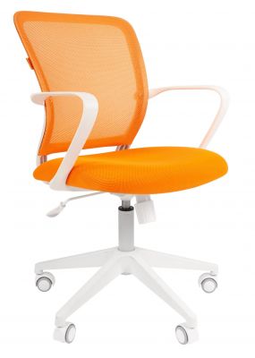 Офисное кресло Chairman 698 Россия белый пластик TW-16/TW-66 оранжевый
