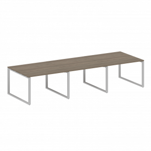 Metal System Перег. стол (3 столешницы) на О-оразном м/к БО.ПРГ-3.2 Вяз/Серый металл 3600*1235*750