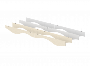 FO Декоративная потолочная конструкция "Волны", набор 4 шт. (фурнитура в комплекте) 480х1,2х30 (01 Лебединый пух)