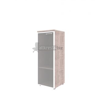 XTEN Шкаф колонка со стеклянной дверью в алюминиевой раме (L) и топом XMC 42.7(L) Дуб Сонома 432х432х1190