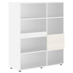 ЭДИС Стеллаж EHC 1145 Ясень Траун/Белый 1120х430х1355 (edis)