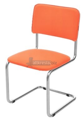 Офисный стул Сильвия хром (экокожа do 257 рыжый) (x5 шт. в коробке)