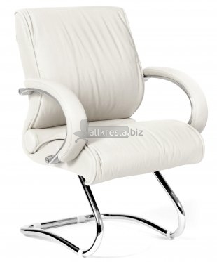 CH 445 кресло для посетителей - Кожа белая
