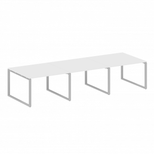 Metal System Перег. стол (3 столешницы) на О-оразном м/к БО.ПРГ-3.2 Белый/Серый металл 3600*1235*750