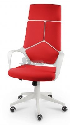 IQ white (АйКью) кресло белый пластик - Ткань красная /арт.8#49368/