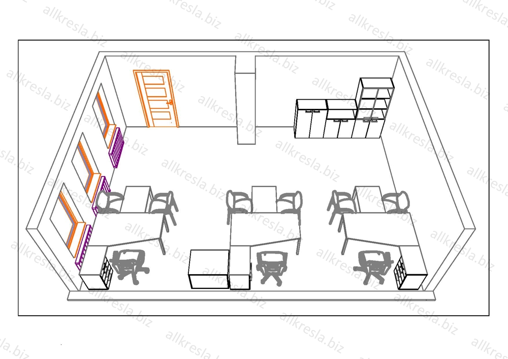Дизайн проект 000110 - Дизайн офиса в современном стиле