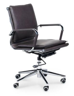 Кресло офисное / Харман LB / (brown) хром / коричневая экокожа