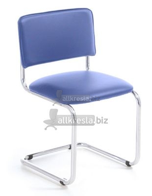 Офисный стул Сильвия хром (экокожа do 730 синий) (x5 шт. в коробке)