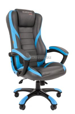 Офисное кресло Chairman game 22 экопремиум серый/голубой