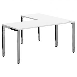 Купить xten gloss стол угловой xgct 1615.1 белый/нержавеющая сталь 1600х1500х750