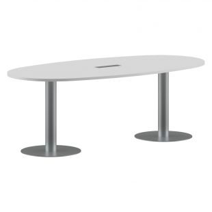 Конференц стол ПРГ-3 Белый/Алюминий 2200х1100х750