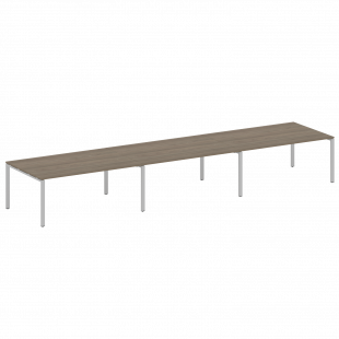 Metal System Перег. стол (3 столешницы) на П-оразном м/к БП.ПРГ-3.5 Вяз/Серый металл 5400*1235*750