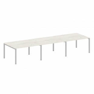 Metal System Перег. стол (3 столешницы) на П-оразном м/к БП.ПРГ-3.3 Дуб наварра/Серый металл 4200*1235*750