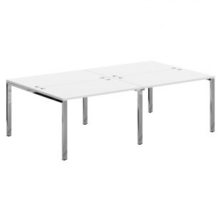Купить xten gloss стол 4-х местный xgwst 2414.1 белый/нержавеющая сталь 2400х1406х750
