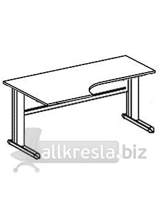 Купить эрго rus стол письменный на металлокаркасе с приставными сторонами 60 см ем123l (1600х900х760)