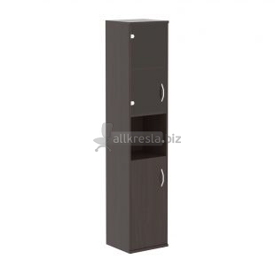IMAGO Шкаф колонка с малой глухой и стеклянной дверьми СУ-1.4(L) Венге Магия 406х365х1975
