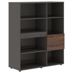 ЭДИС Стеллаж EHC 1145 Дуб Денвер темный/Мокко 1120х430х1355 (edis)