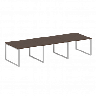 Metal System Перег. стол (3 столешницы) на О-оразном м/к БО.ПРГ-3.2 Венге/Серый металл 3600*1235*750