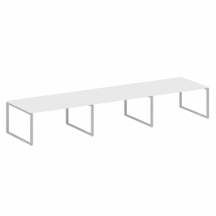 Metal System Перег. стол (3 столешницы) на О-оразном м/к БО.ПРГ-3.4 Белый/Серый металл 4800*1235*750