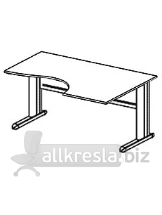 Купить эрго rus стол письменный на металлокаркасе с приставными сторонами 80 и 60 см ем127r (1600х1100х760)