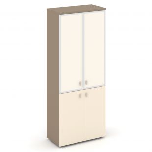 Купить estetica шкаф высокий широкий (2 низ. фасада лдсп+2 сред. фасада стекло лакобель в раме) es.st-1.2r i
