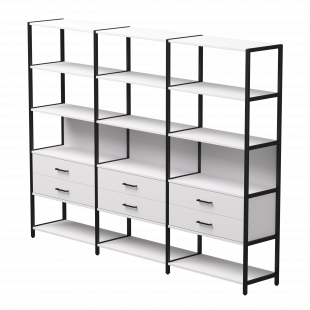 Набор стеллажных систем №9 ЭВО Евп 2440x385x1840 Белый/Черный