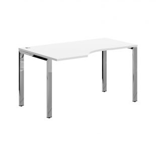 Купить xten gloss стол эргономичный xgcet 149(l).1 белый/нержавеющая сталь 1400х900х750