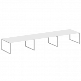 Metal System Перег. стол (3 столешницы) на О-оразном м/к БО.ПРГ-3.5 Белый/Серый металл 5400*1235*750