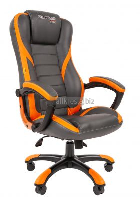 Офисное кресло Chairman game 22 экопремиум серый/оранжевый