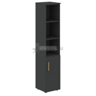 ФОРТА Шкаф колонка с глухой малой дверью (R) и топом FHC 40.5(R) Черный графит/Черный графит 404х429х1983 (forta)