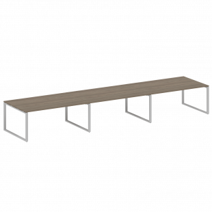 Metal System Перег. стол (3 столешницы) на О-оразном м/к БО.ПРГ-3.5 Вяз/Серый металл 5400*1235*750