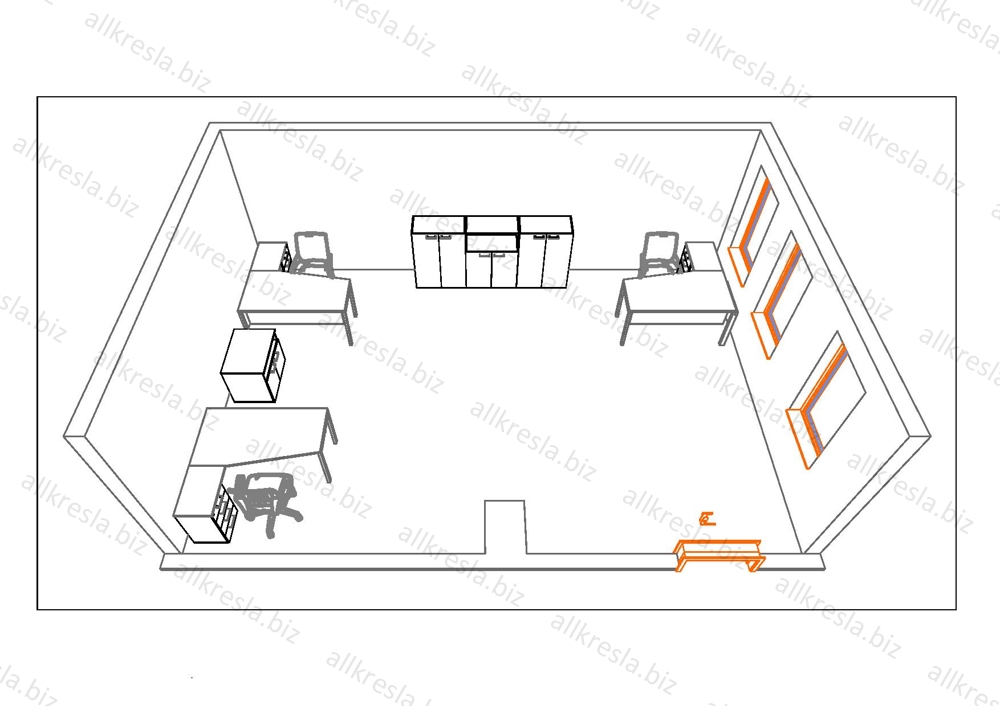 Дизайн проект 000110 - Дизайн офиса в современном стиле