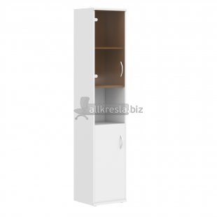 IMAGO Шкаф колонка с малой глухой и стеклянной дверьми СУ-1.4(L) Белый