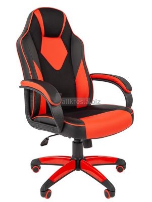 Офисное кресло Chairman game 17 экопремиум черный/красный
