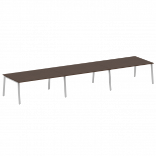 Metal System Перег. стол (3 столешницы) на А-образном м/к БА.ПРГ-3.5 Венге/Серый металл 5400*1235*750