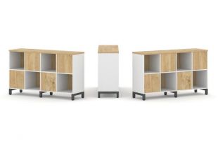 Стайл Проджект Набор стеллажа 2-х сторон., 2 яр. SN.NSD-241 Белый/Тиквуд Светлый/Металл Антрацит 1488*400*881 (style project) Стайл Проджект Набор стеллажа 2-х сторон., 2 яр. SN.NSD-241 Белый/Тиквуд Светлый/Металл Антрацит 1488*400*881 (style project)
