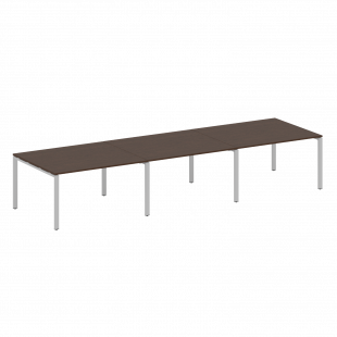 Metal System Перег. стол (3 столешницы) на П-оразном м/к БП.ПРГ-3.3 Венге/Серый металл 4200*1235*750