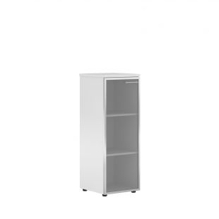 XTEN Шкаф колонка со стеклянной дверью в алюминиевой раме (L) и топом XMC 42.7(L) Белый 432х432х1190