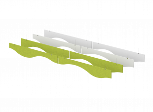 FO Декоративная потолочная конструкция "Волны", набор 4 шт. (фурнитура в комплекте) 480х1,2х30 (17 Хвойно-зеленый)