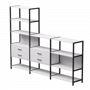 Набор стеллажных систем №11 ЭВО Евп 2440x385x1840 Белый/Черный