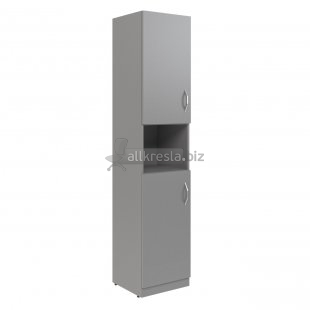 SIMPLE Шкаф колонка с 2-мя глухими малыми дверьми SR-5U.4(L) Серый