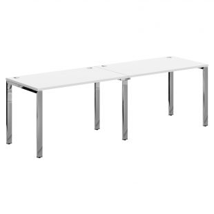 Купить xten gloss стол 2-х местный xgwst 2470.1 белый/нержавеющая сталь 2400х700х750