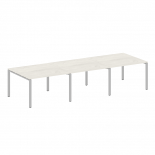 Metal System Перег. стол (3 столешницы) на П-оразном м/к БП.ПРГ-3.2 Дуб наварра/Серый металл 3600*1235*750